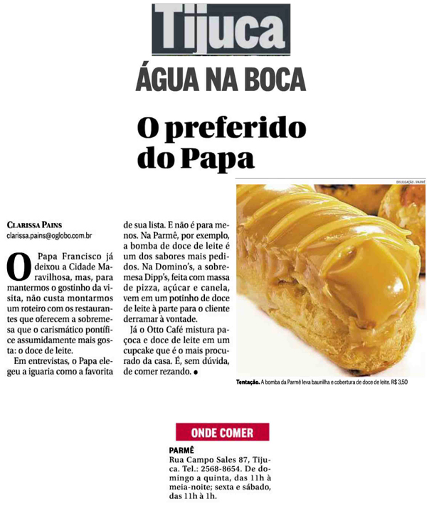 Água na Boca - O Preferido do Papa